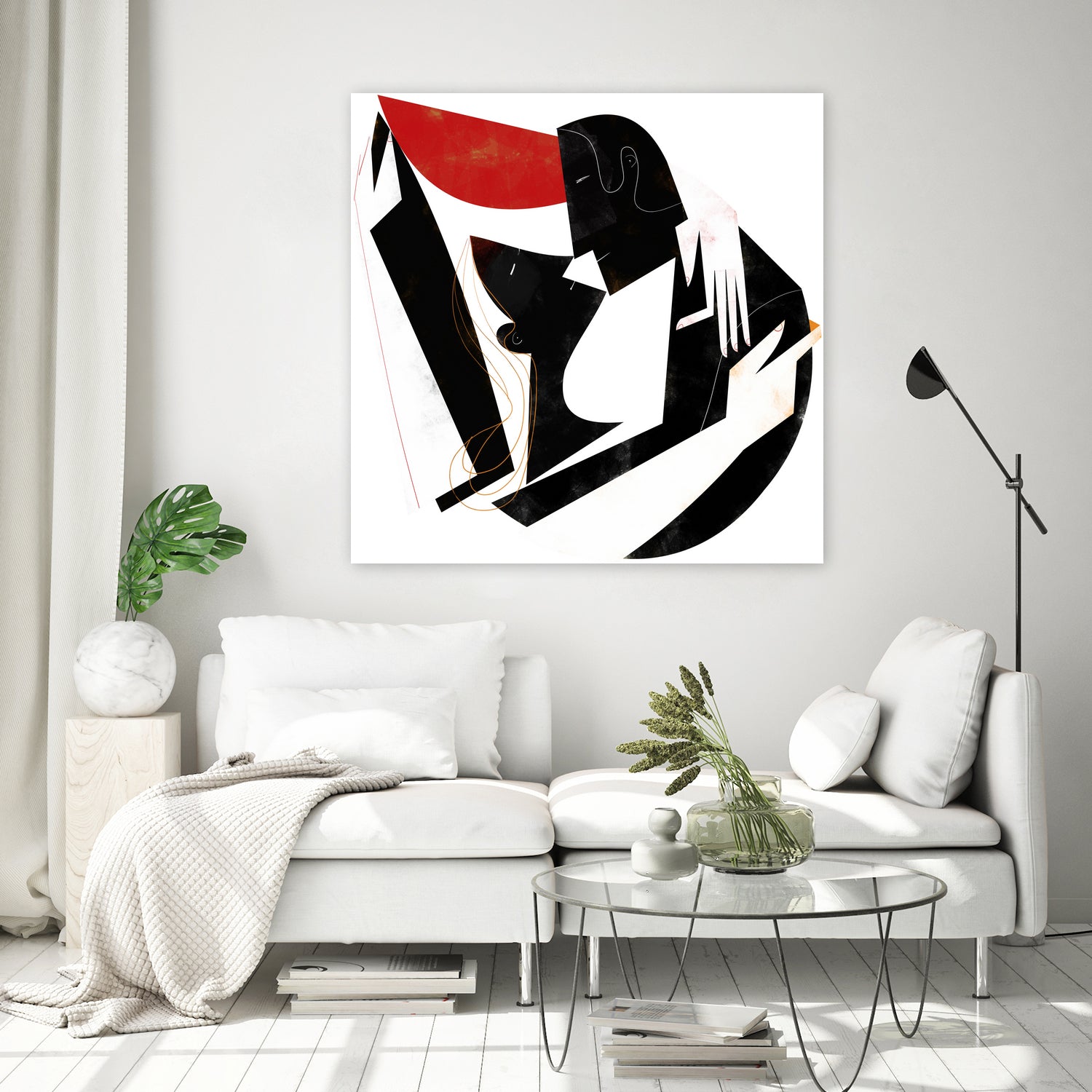 The Kiss II in Black and Red by Gregory Baldwin on GIANT ART - black digital painting