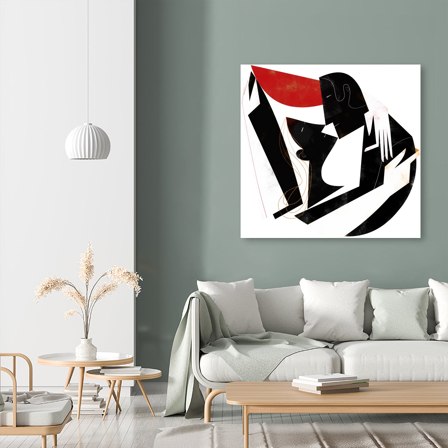 The Kiss II in Black and Red by Gregory Baldwin on GIANT ART - black digital painting