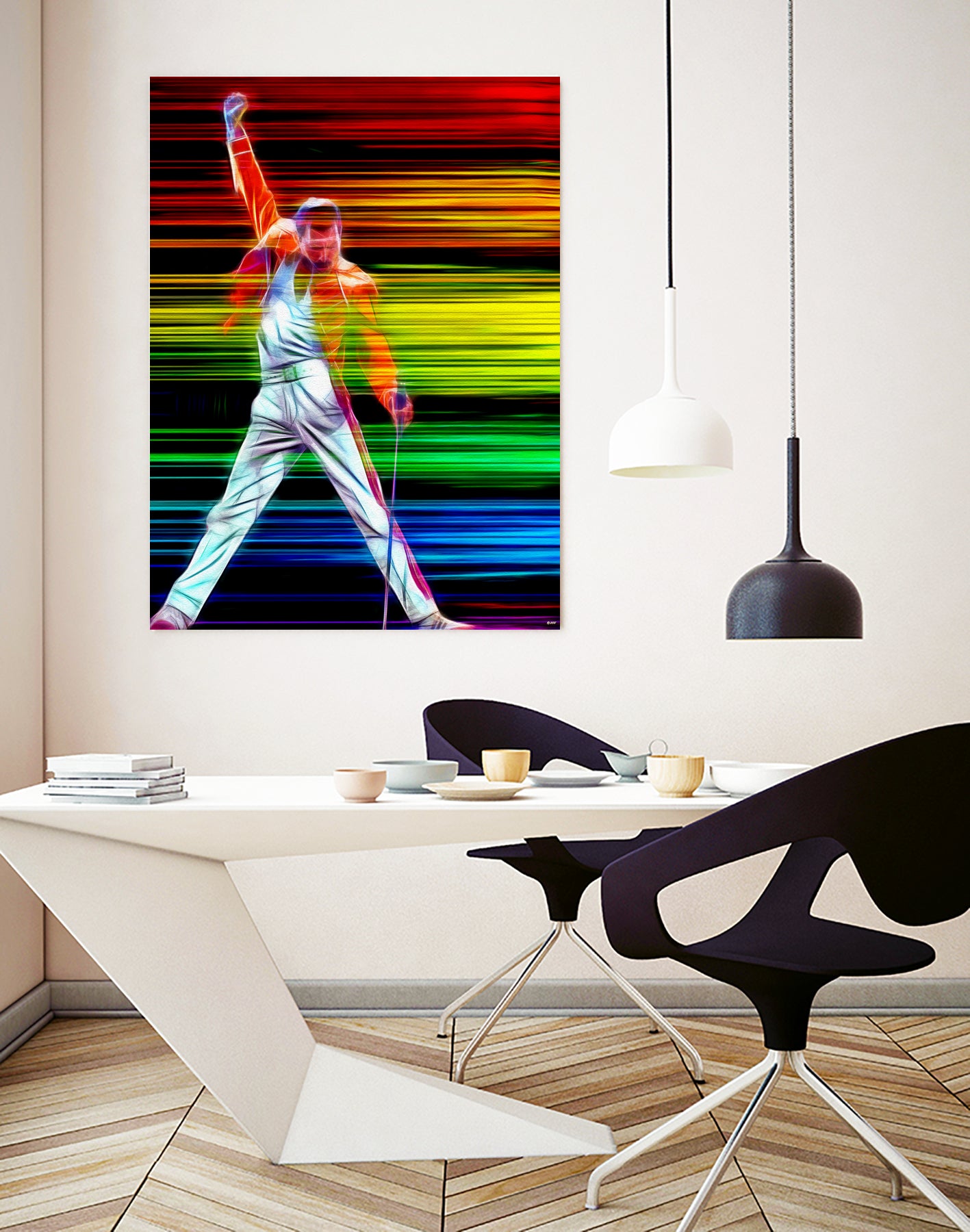 Freddie Mercury in Color by Daniel Janda on GIANT ART - black mixed media
