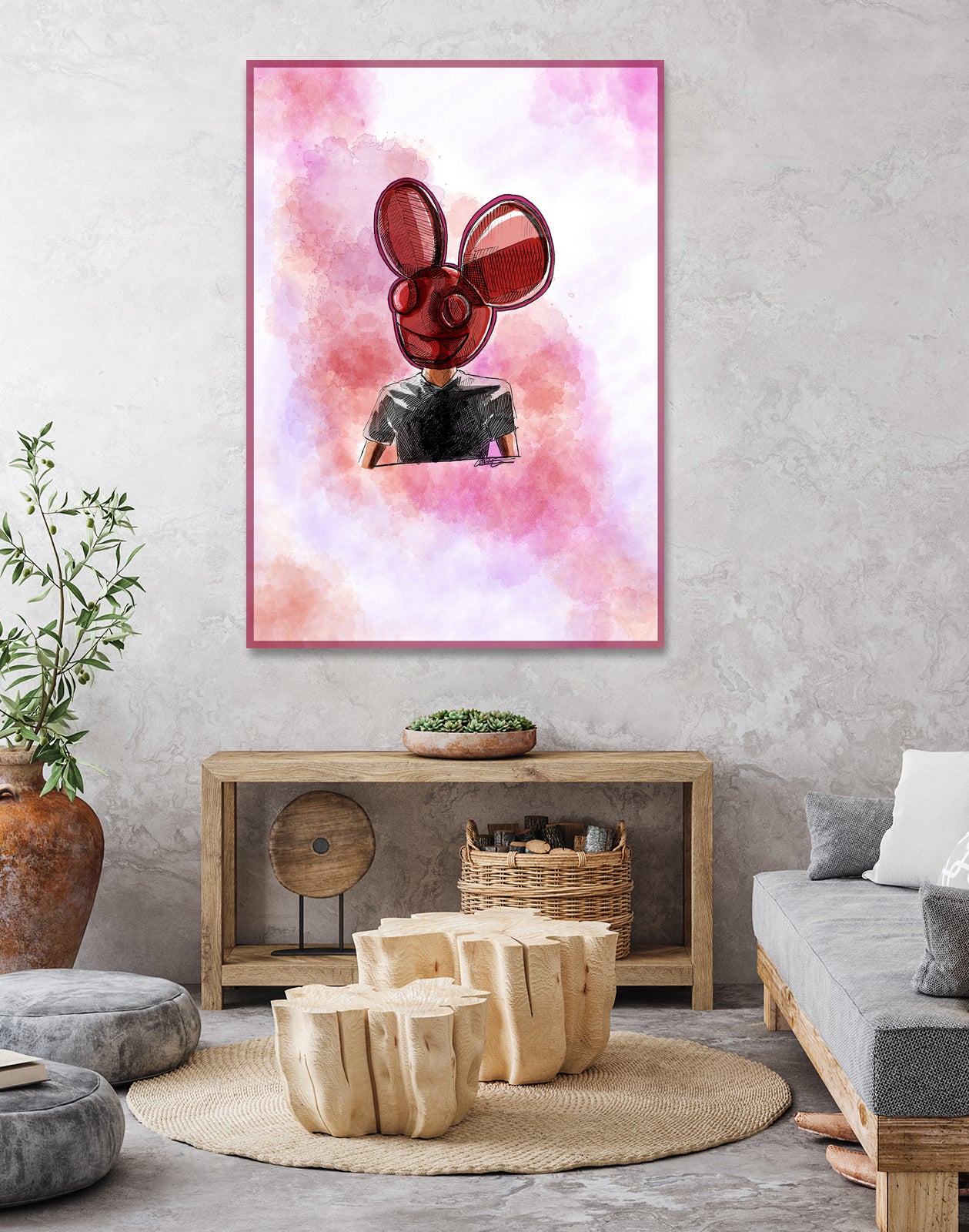 Deadmau5 by Soe San on GIANT ART - red digital painting