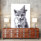 Party Fox by Kareena Harris on GIANT ART - black mixed media