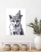 Party Fox by Kareena Harris on GIANT ART - black mixed media