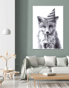 Party Fox by Kareena Harris on GIANT ART - black mixed media