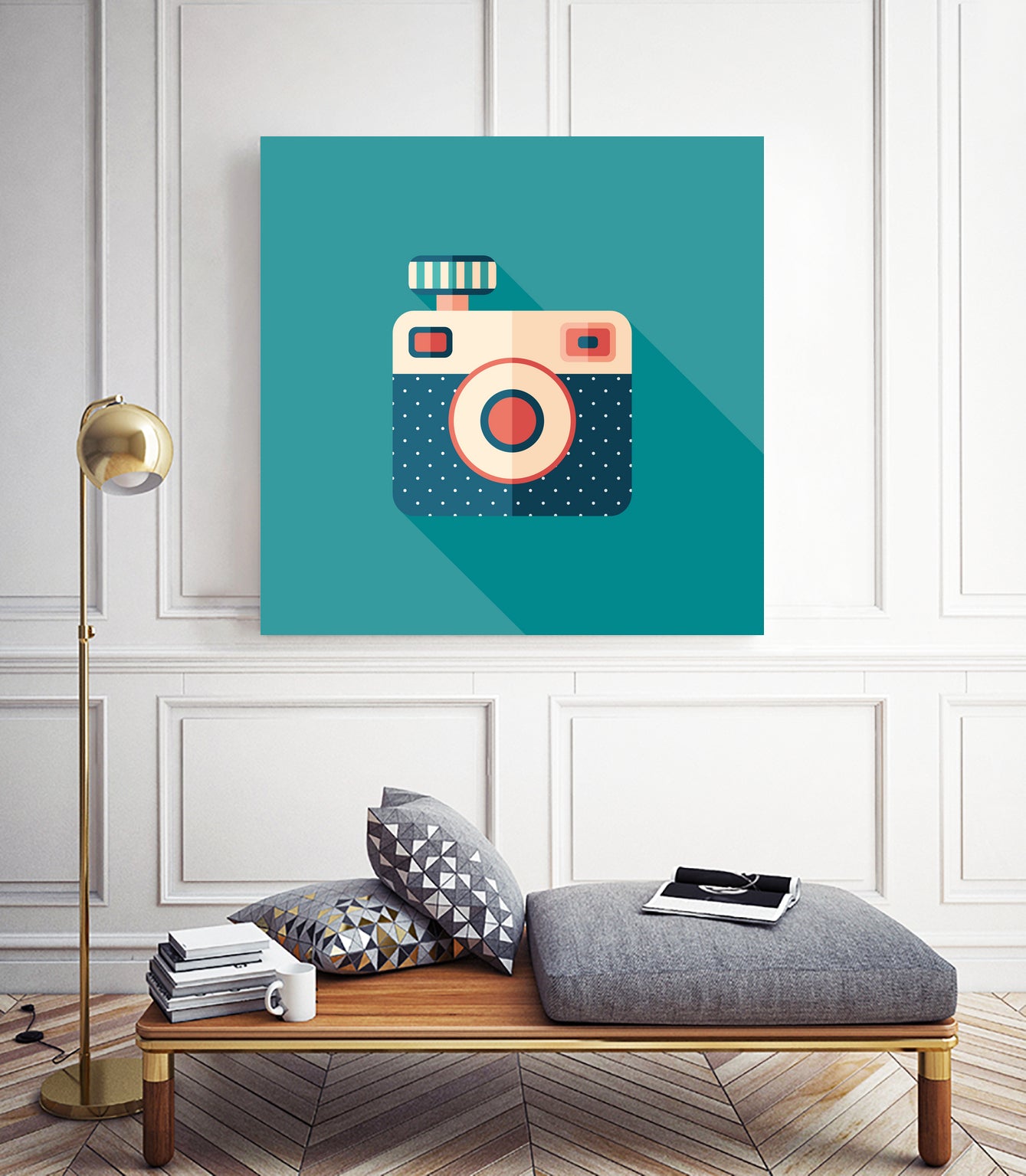 Hipster Camera by Yury Velikanov on GIANT ART - white vector illustration
