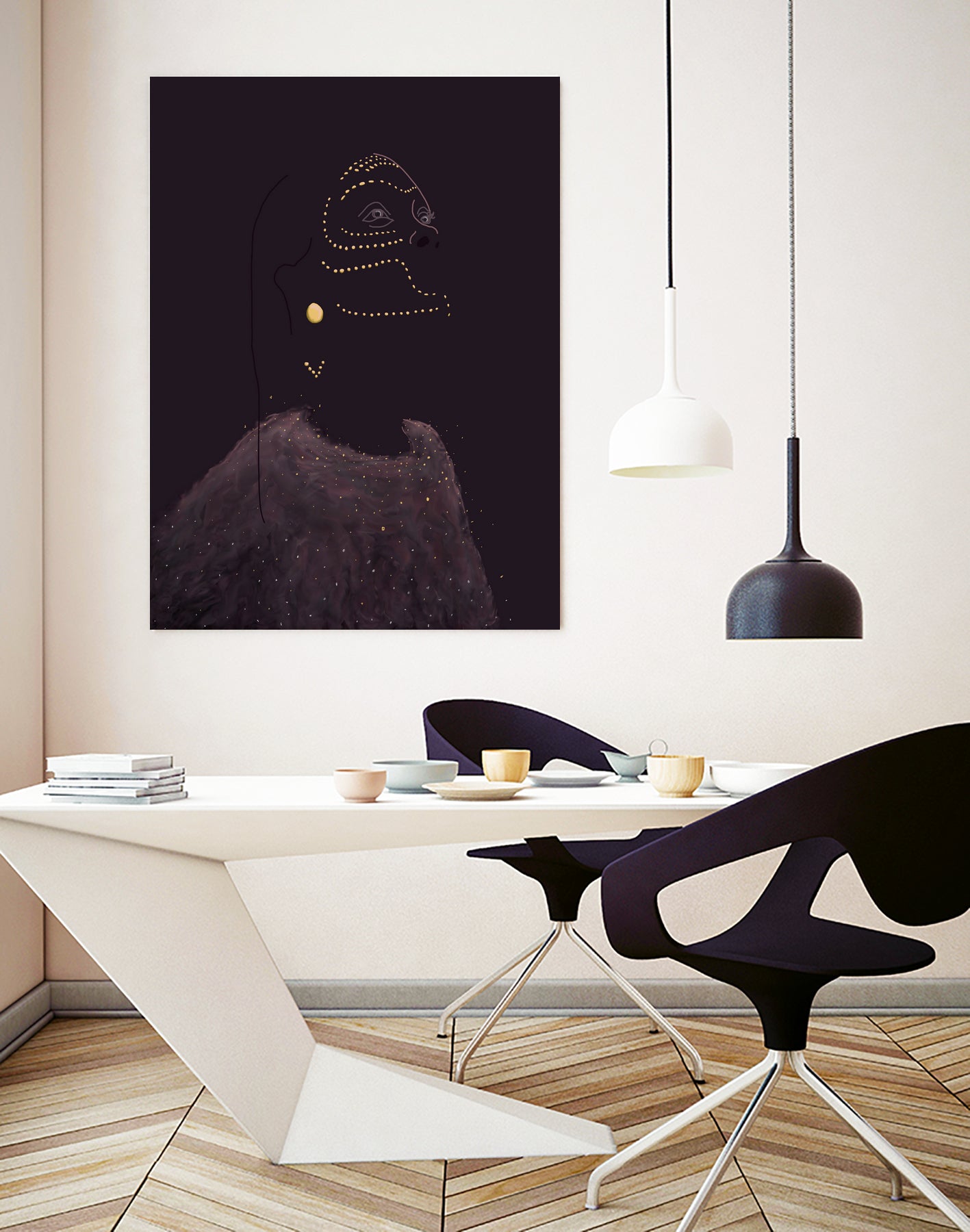 space by Sara Silva on GIANT ART - fuchsia digital drawing