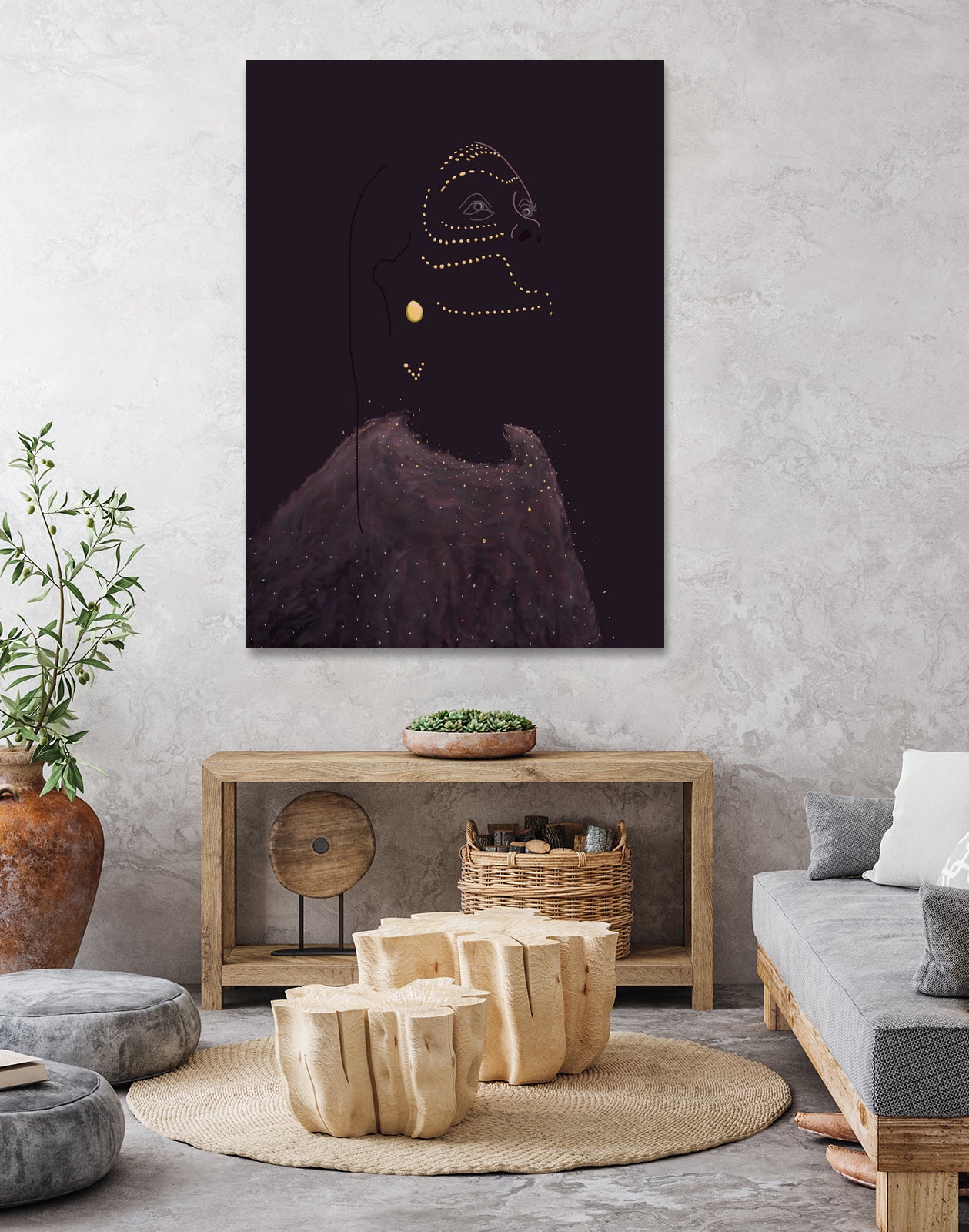 space by Sara Silva on GIANT ART - fuchsia digital drawing