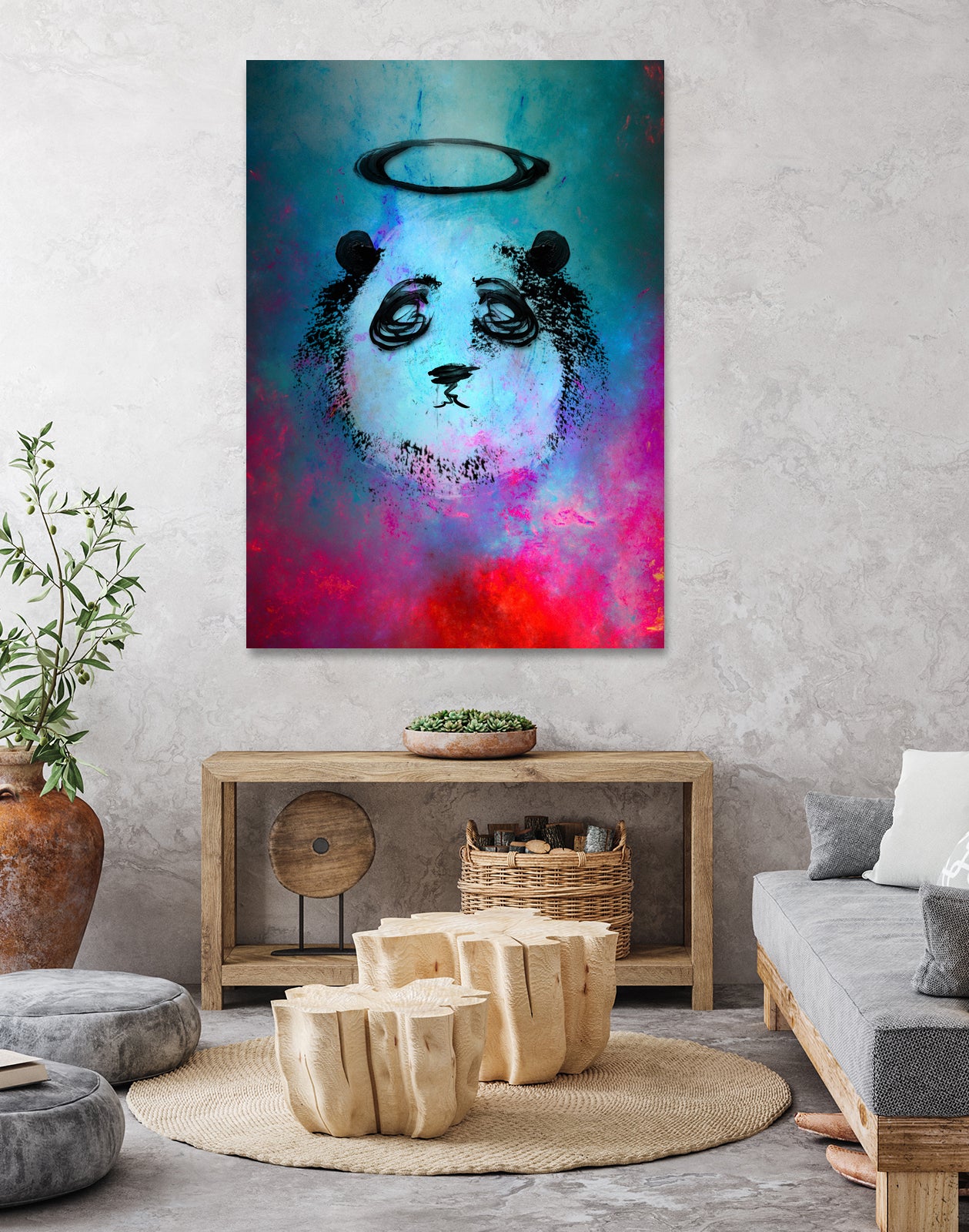 Halo Panda by Nikhil Shinde on GIANT ART - blue digital painting
