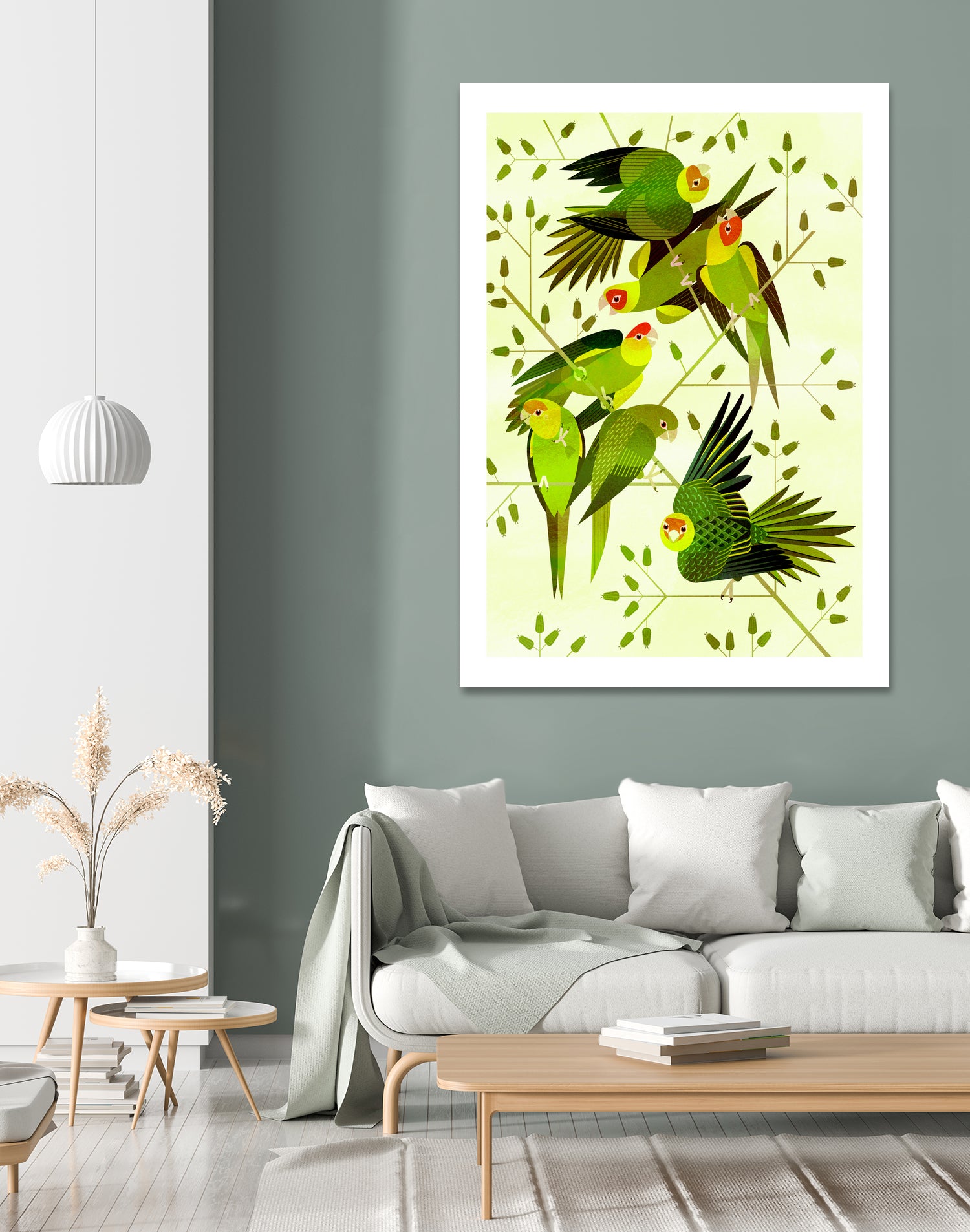 Carolina Parakeet by Scott Partridge on GIANT ART - green vector illustration