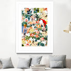 Floral and Pin Up Girls II Pattern by burcu korkmazyurek on GIANT ART - white digital painting
