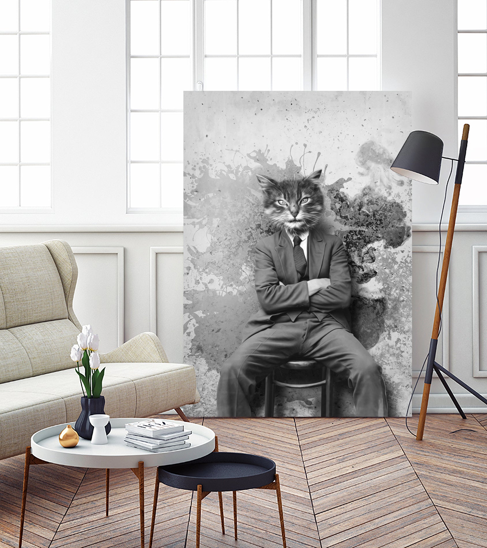 Gangster Cat Pepe Psyche by Pepe Psyche on GIANT ART - black digital drawing