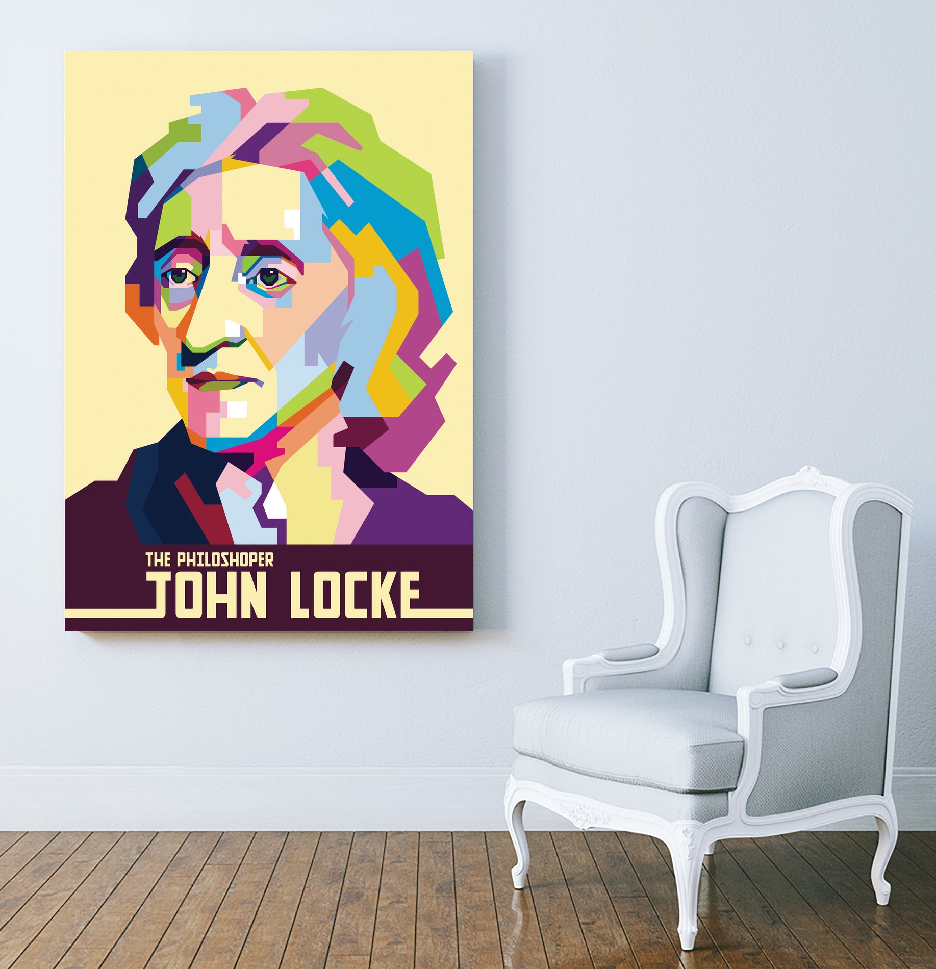 John Locke in Pop Art Portrait by Ahmad Taufiq on GIANT ART - white vector illustration