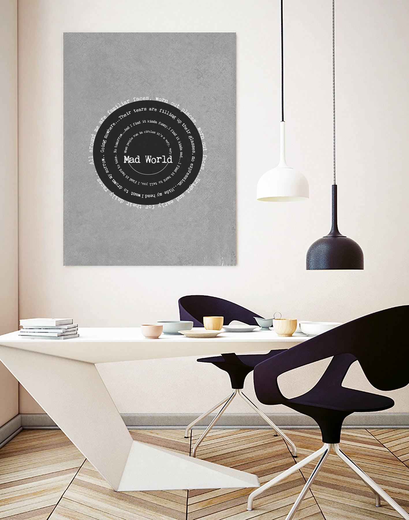 Mad World by Gary Jules Poster by Aline Ferreira on GIANT ART - gray typography