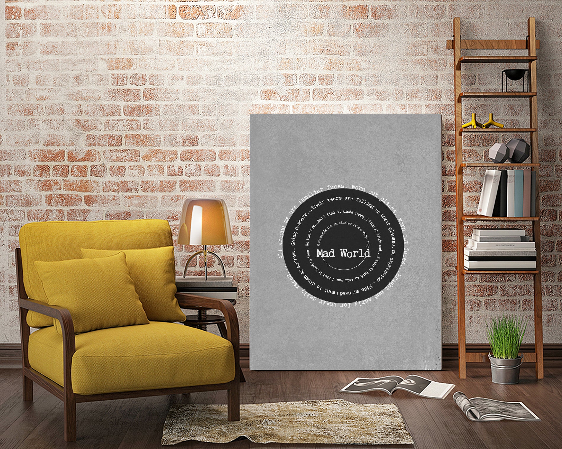 Mad World by Gary Jules Poster by Aline Ferreira on GIANT ART - gray typography