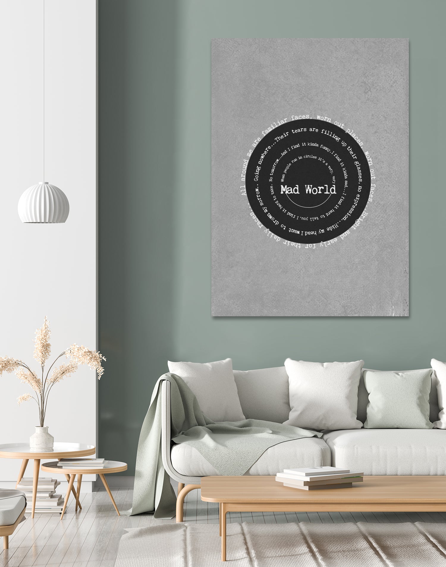 Mad World by Gary Jules Poster by Aline Ferreira on GIANT ART - gray typography