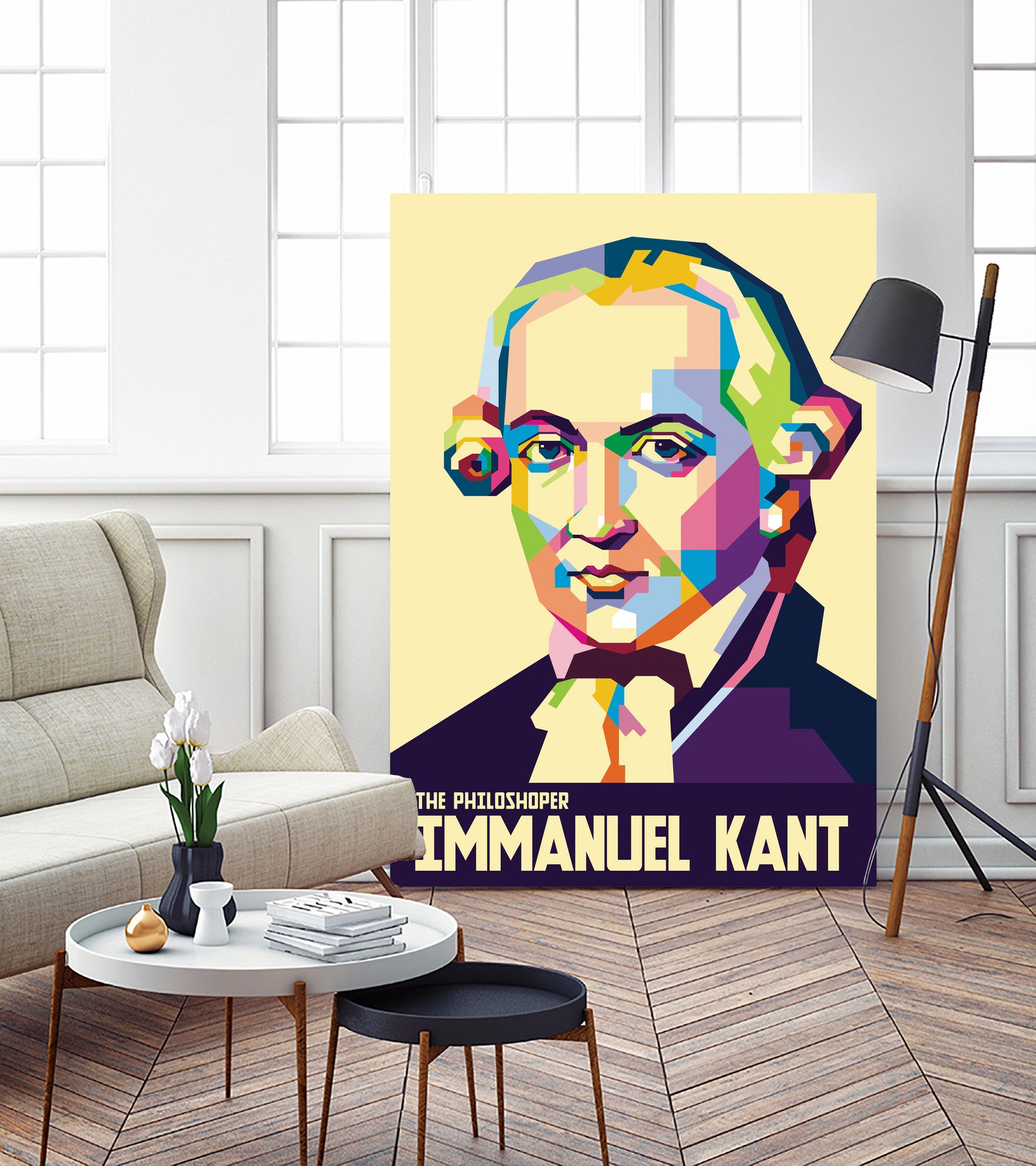 Immanuel Kant in Pop Art Portrait by Ahmad Taufiq on GIANT ART - white digital drawing