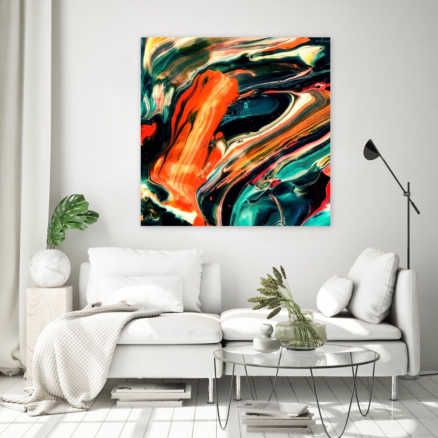 ABSTRACT COLORFUL PAINTING II-B3 by Pia Schneider on GIANT ART - orange mixed media