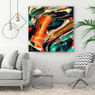 ABSTRACT COLORFUL PAINTING II-B3 by Pia Schneider on GIANT ART - orange mixed media