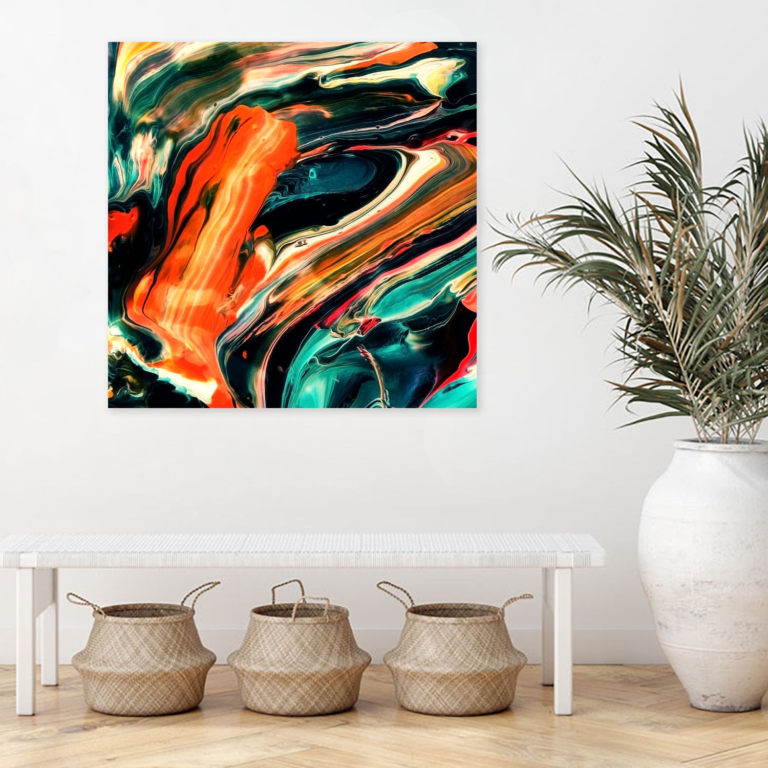 ABSTRACT COLORFUL PAINTING II-B3 by Pia Schneider on GIANT ART - orange mixed media
