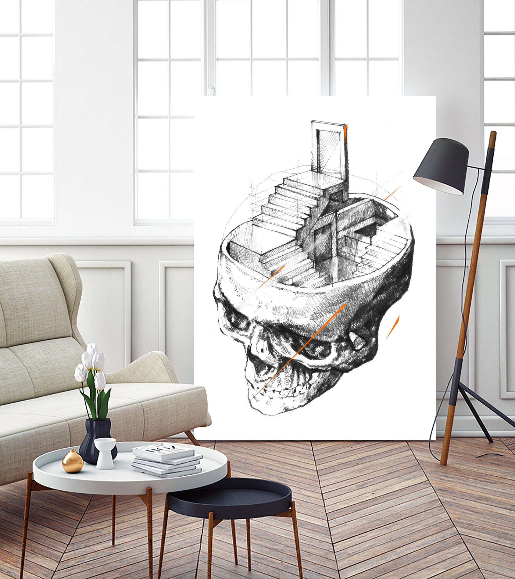 Stairway to heaven by Mikolaj Cielniak on GIANT ART - black photo illustration