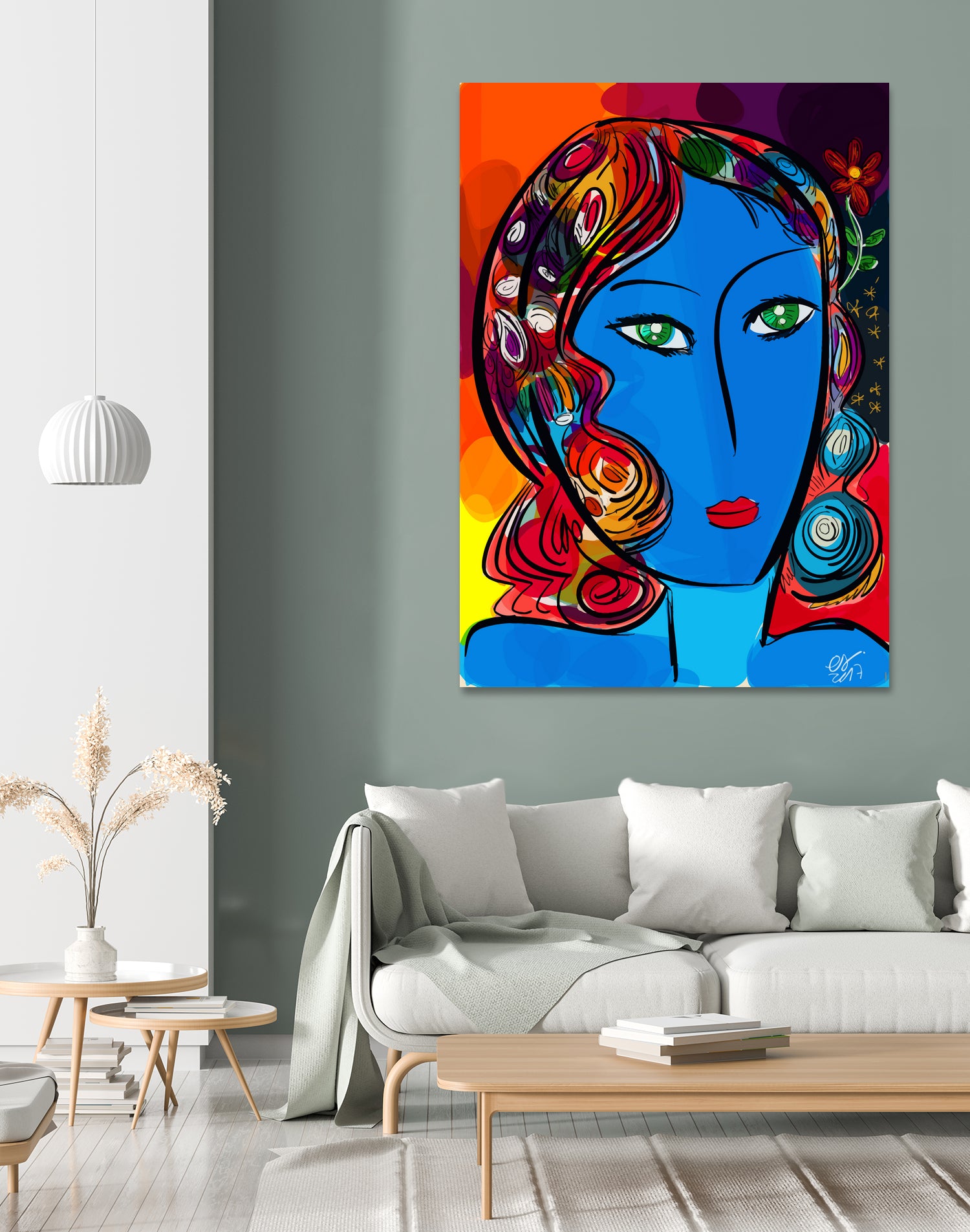 Pop Blue girl by Emmanuel Signorino on GIANT ART - blue digital painting