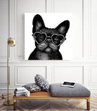 French bulldog portrait in glasses by Anastasiia Kononenko on GIANT ART - black cartooning