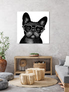 French bulldog portrait in glasses by Anastasiia Kononenko on GIANT ART - black cartooning