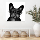 French bulldog portrait in glasses by Anastasiia Kononenko on GIANT ART - black cartooning