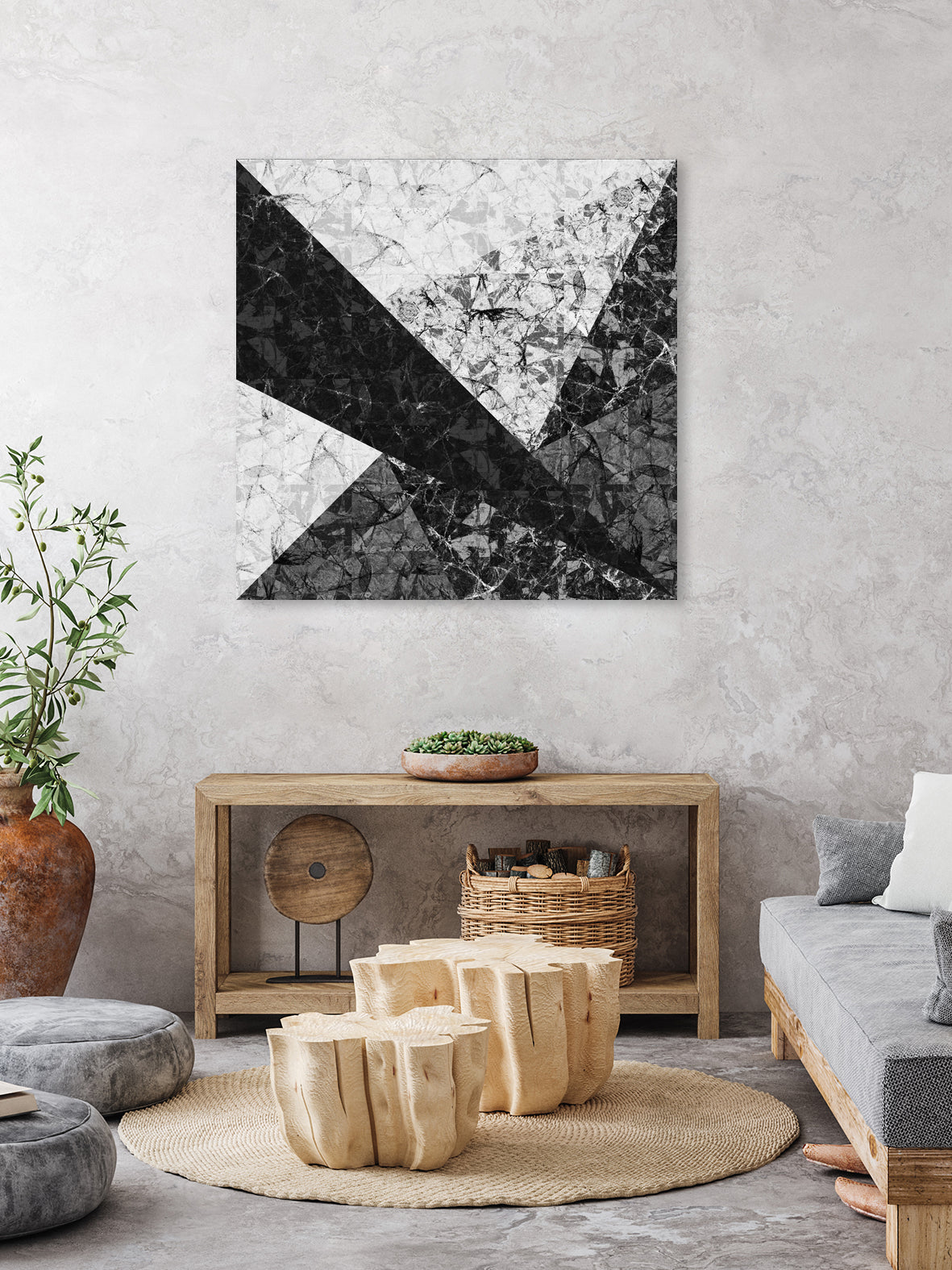 Marble Geometric Background C19 by Ilenia Pagliarini on GIANT ART - black digital drawing