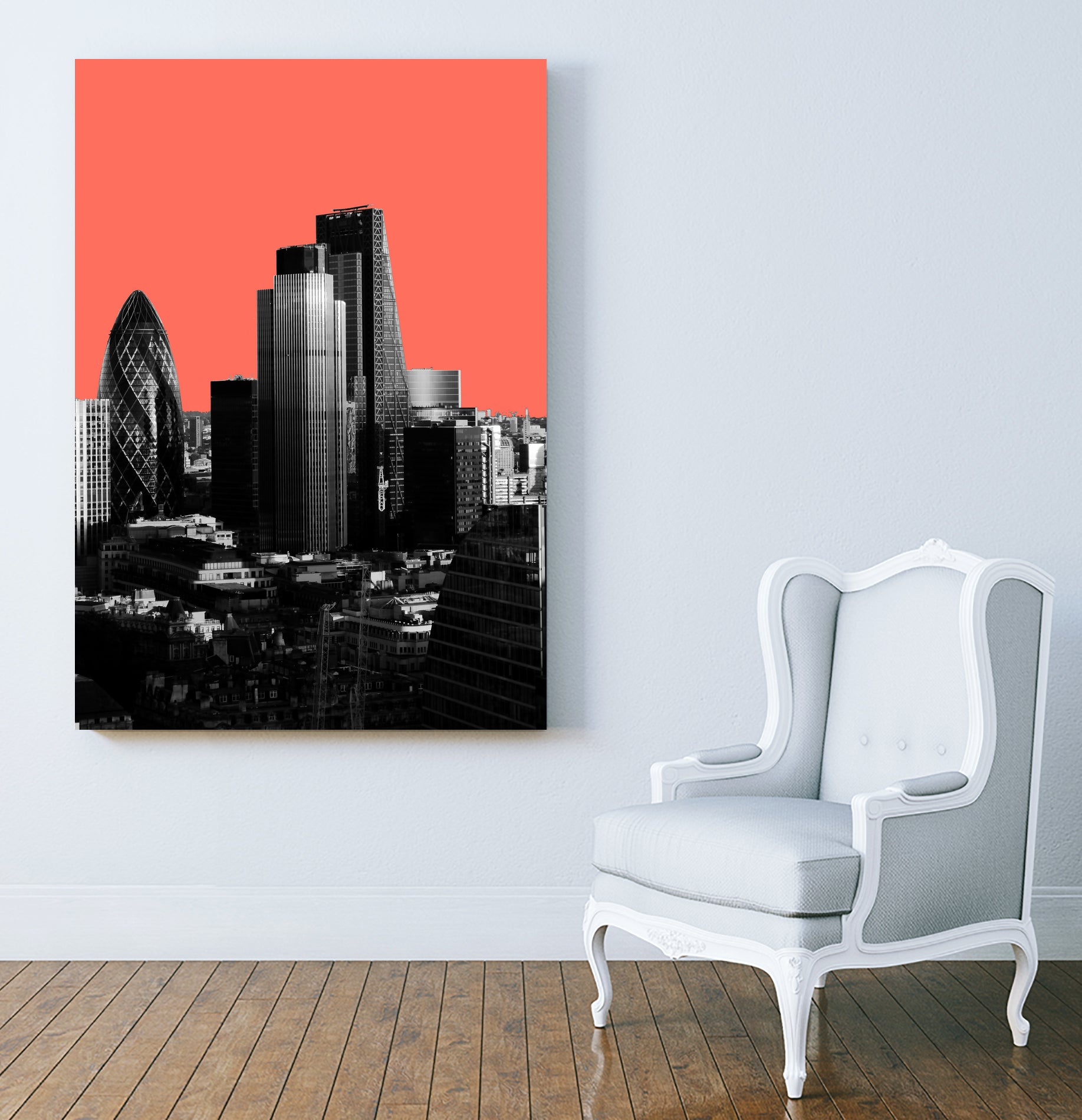 London Black and White by Laura Turner on GIANT ART - red digital painting
