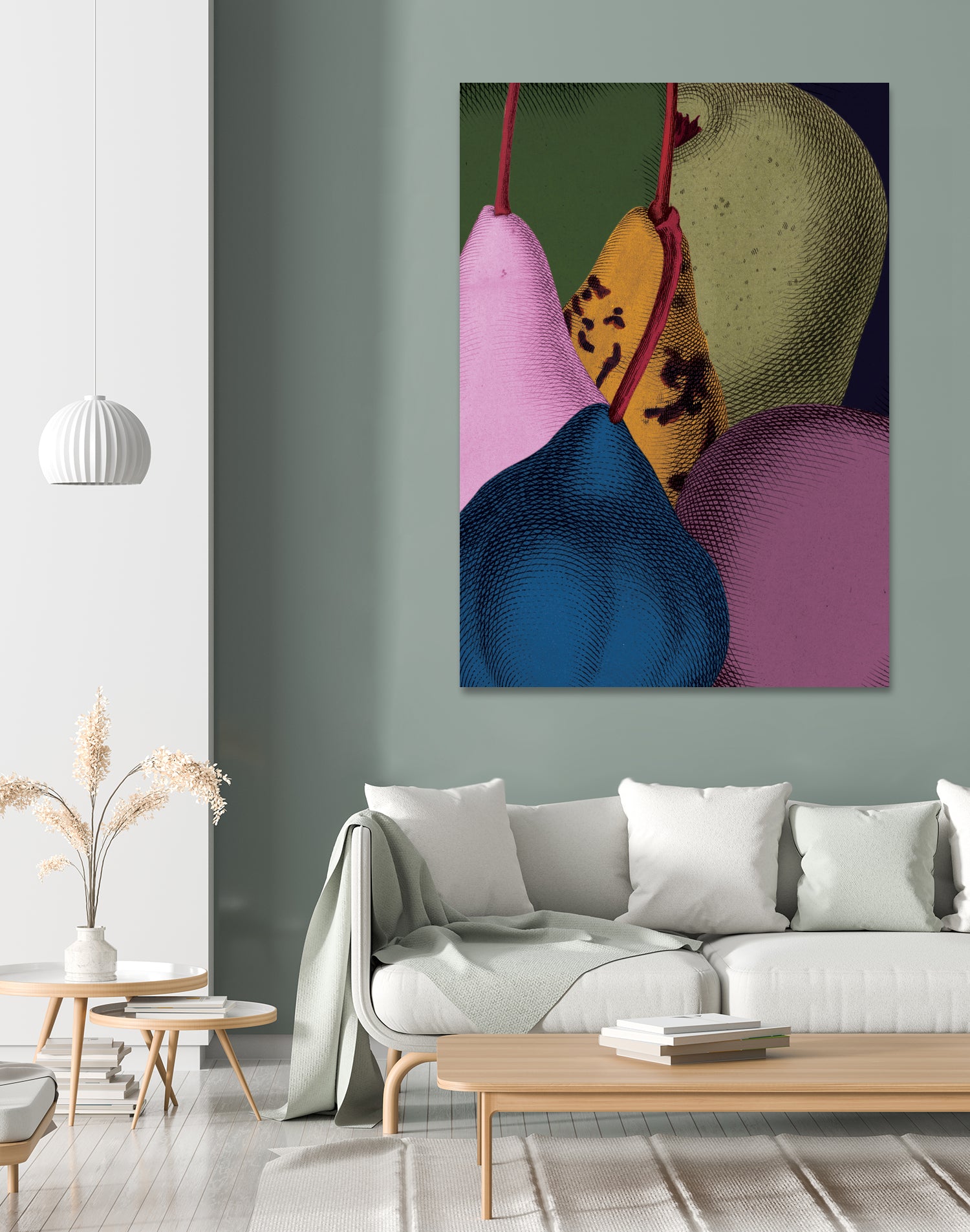 Modern Still life - Pears by Marlies Niemeijer on GIANT ART - blue mixed media