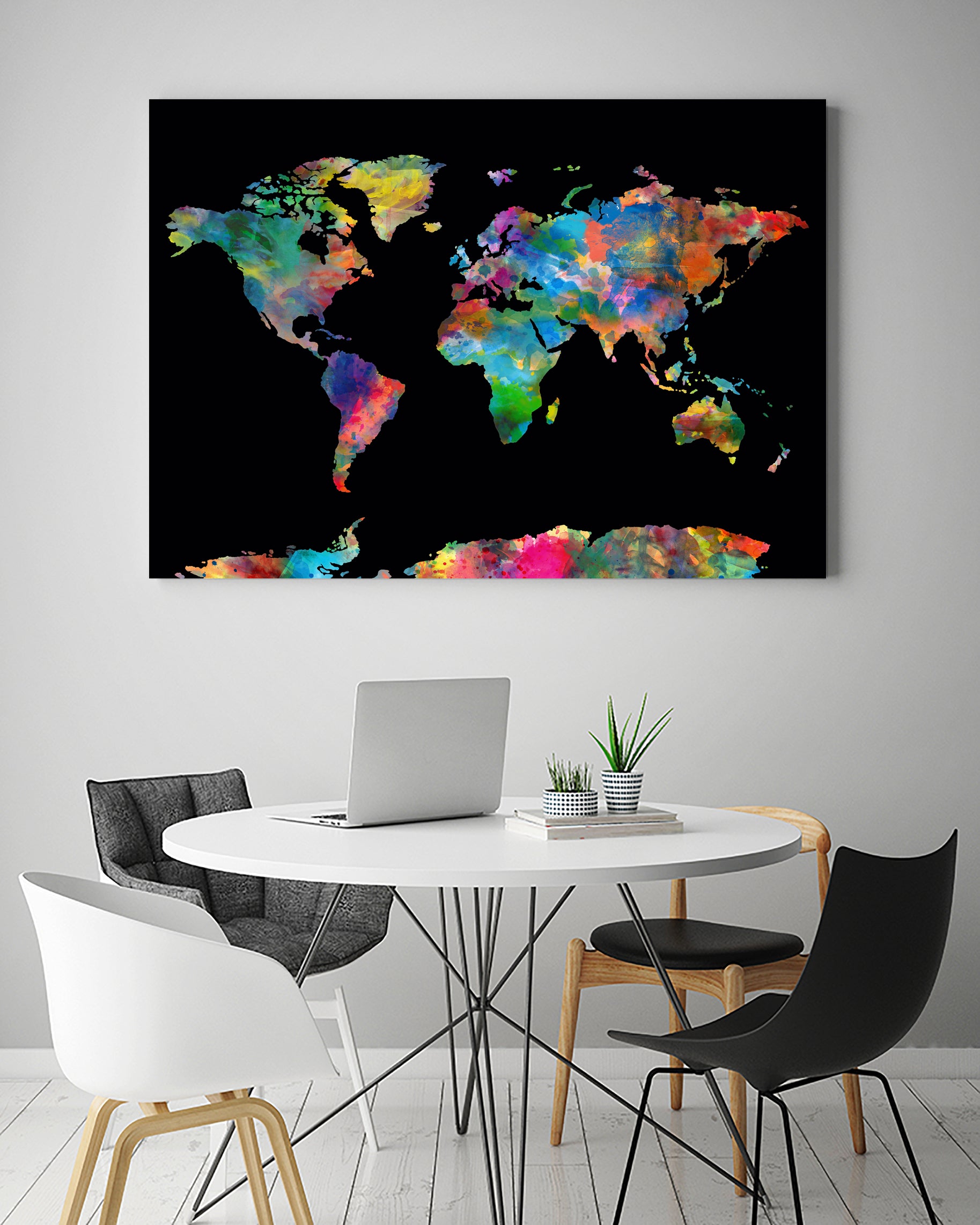 World map watercolor 5 by Bekim Mehovic on GIANT ART - black digital painting