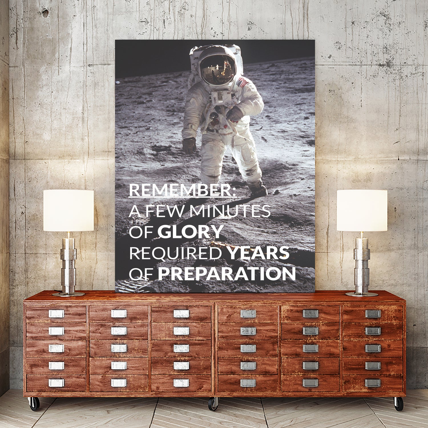 Motivational - Prepare For Glory (Moon Landing) by Wazir Rohiman on GIANT ART - gray typography