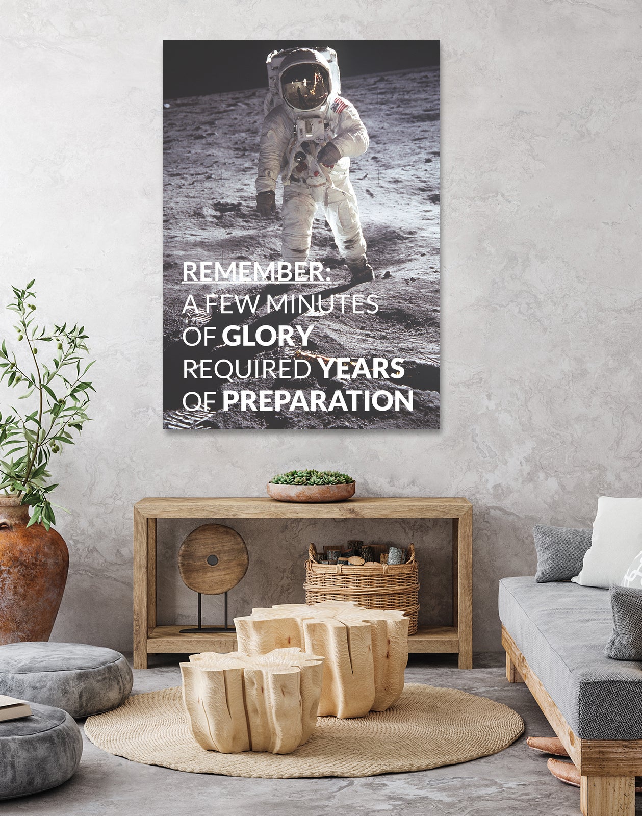 Motivational - Prepare For Glory (Moon Landing) by Wazir Rohiman on GIANT ART - gray typography