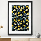 Geometric and Lemon pattern II by burcu korkmazyurek on GIANT ART - black digital painting