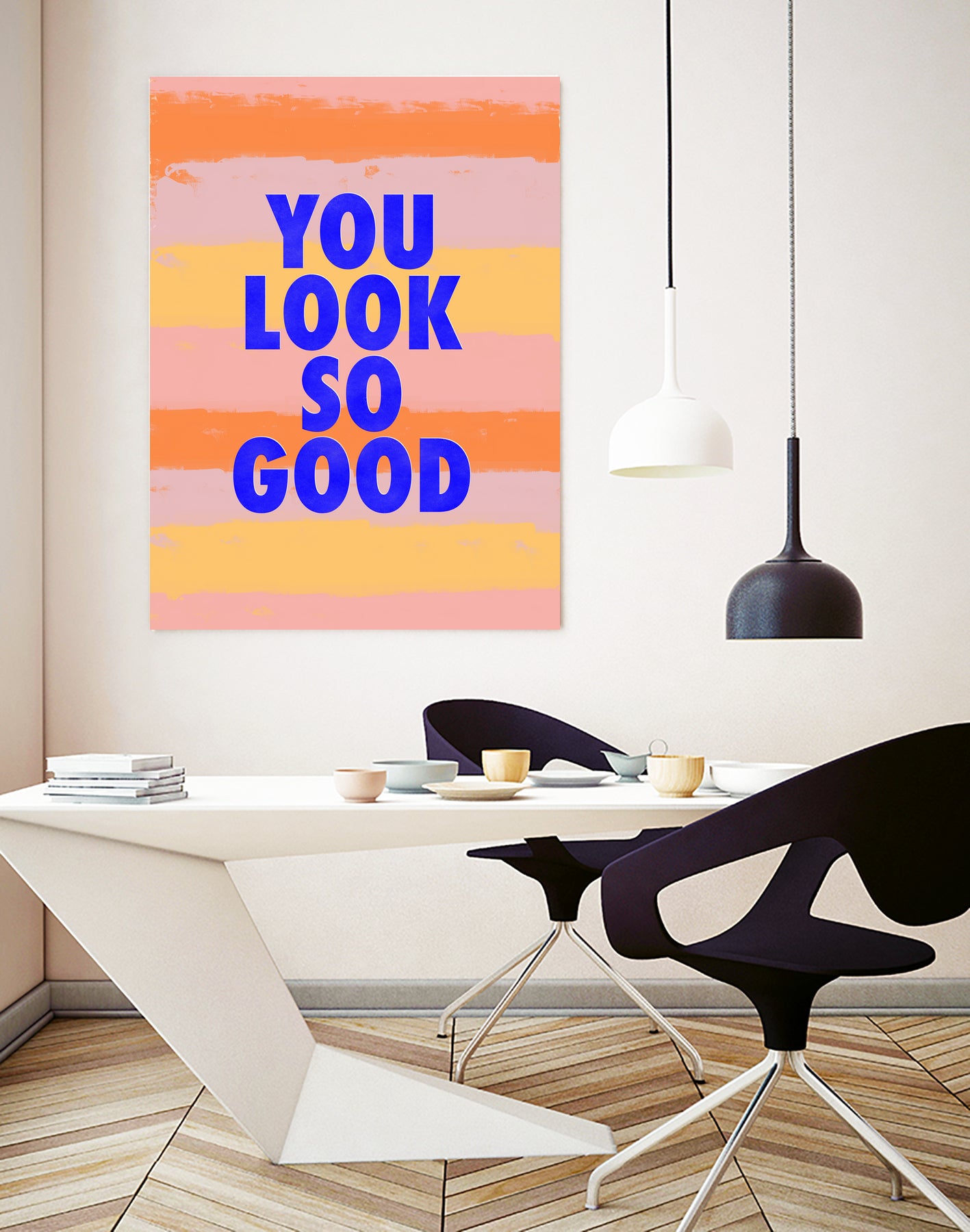 You Look So Good! by Anna Farath on GIANT ART - blue typography