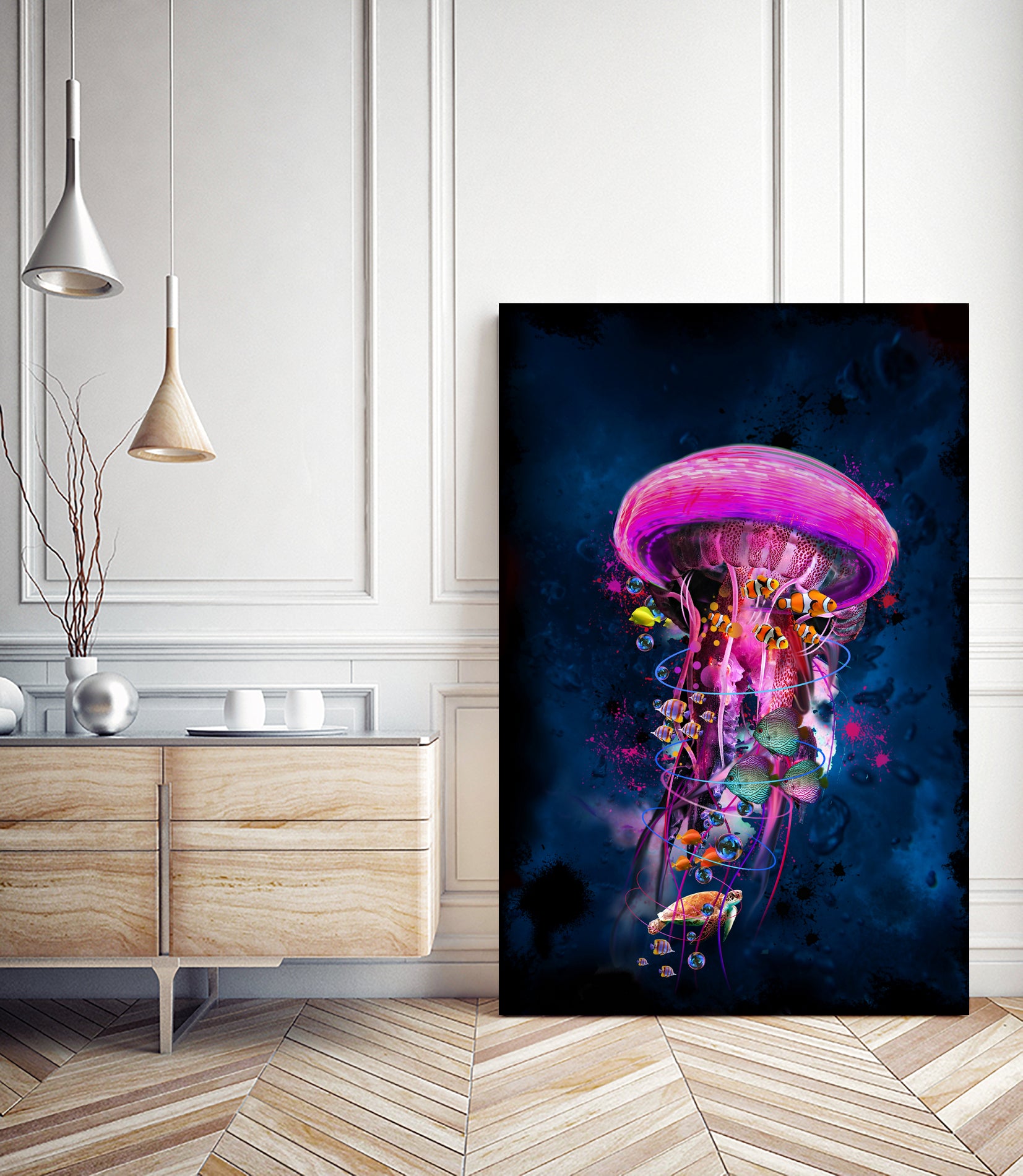 Pink JellyFish World by David Loblaw on GIANT ART - pink photo illustration