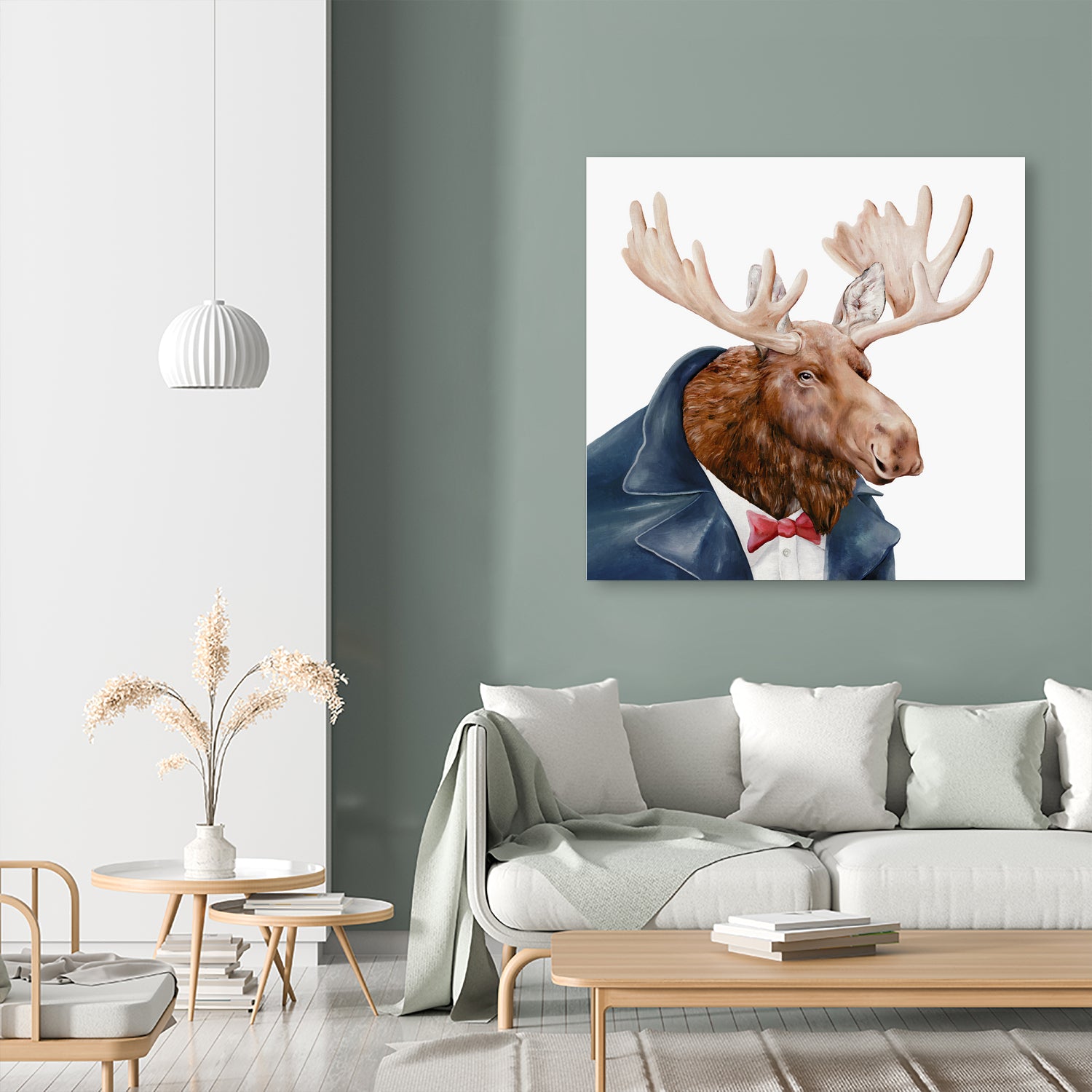 Moose by Tim McConnachie on GIANT ART - blue mixed media