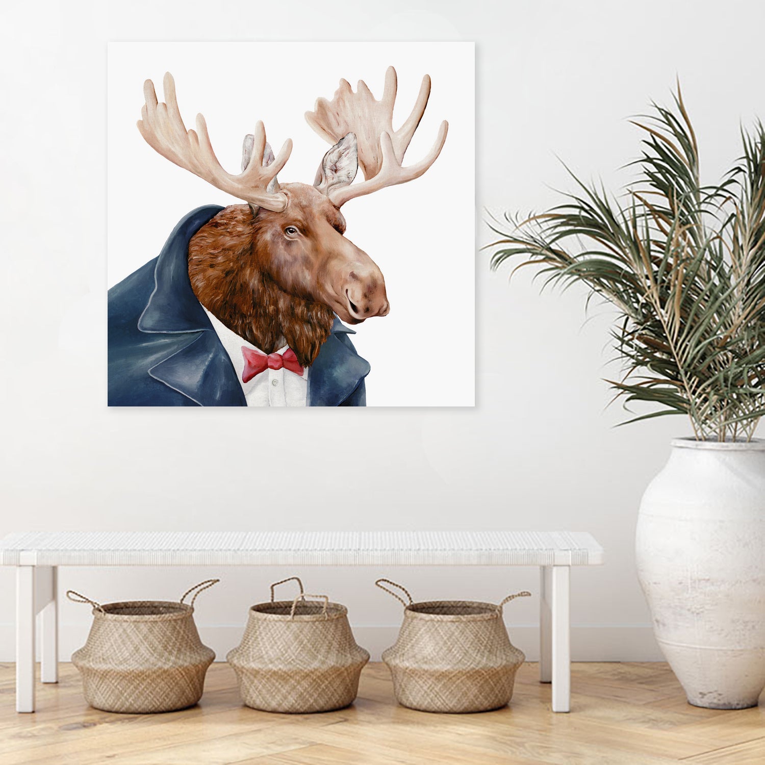 Moose by Tim McConnachie on GIANT ART - blue mixed media