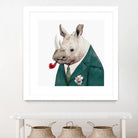 Rhino by Tim McConnachie on GIANT ART - blue mixed media