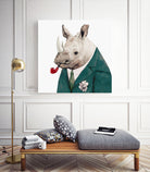 Rhino by Tim McConnachie on GIANT ART - blue mixed media