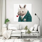 Rhino by Tim McConnachie on GIANT ART - blue mixed media