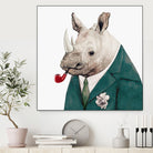 Rhino by Tim McConnachie on GIANT ART - blue mixed media