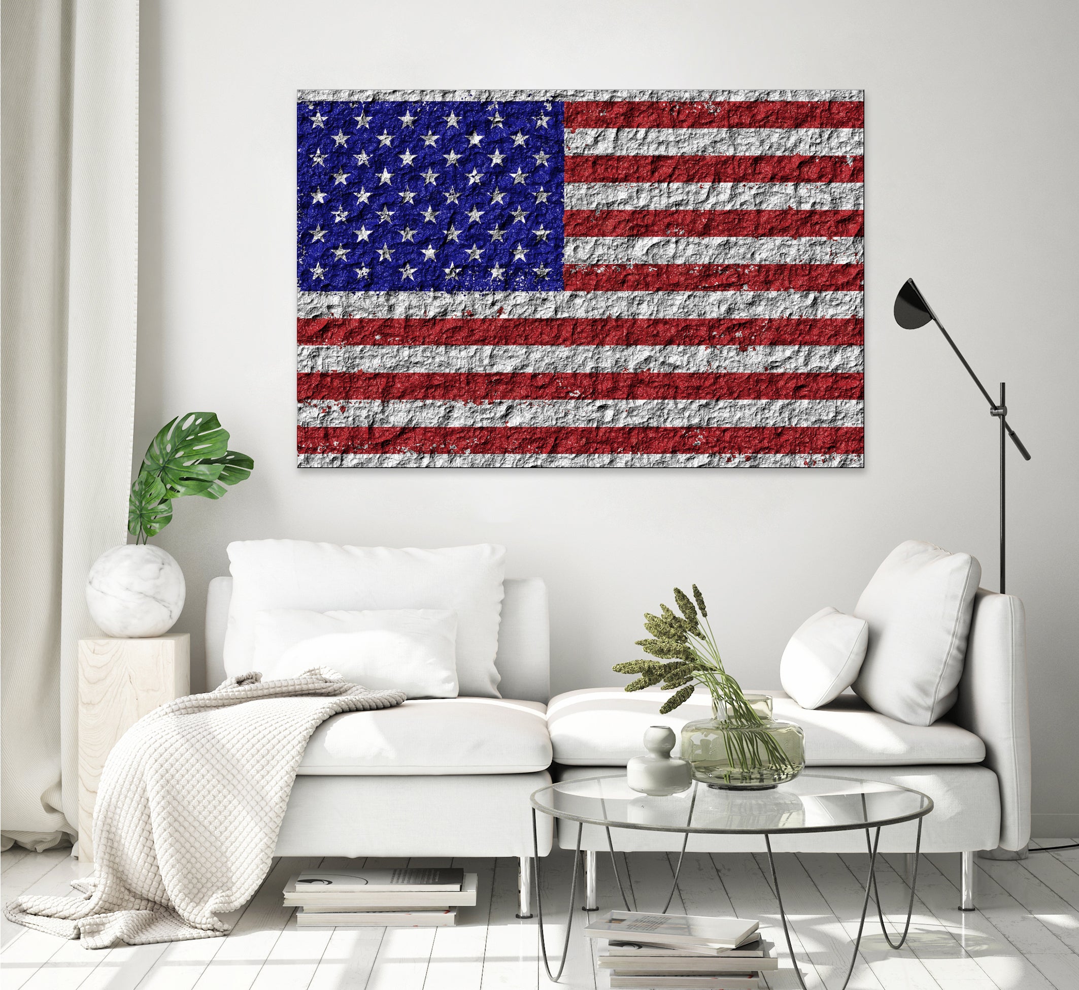 american flag on stone by Artem Avetisyan on GIANT ART - red digital drawing