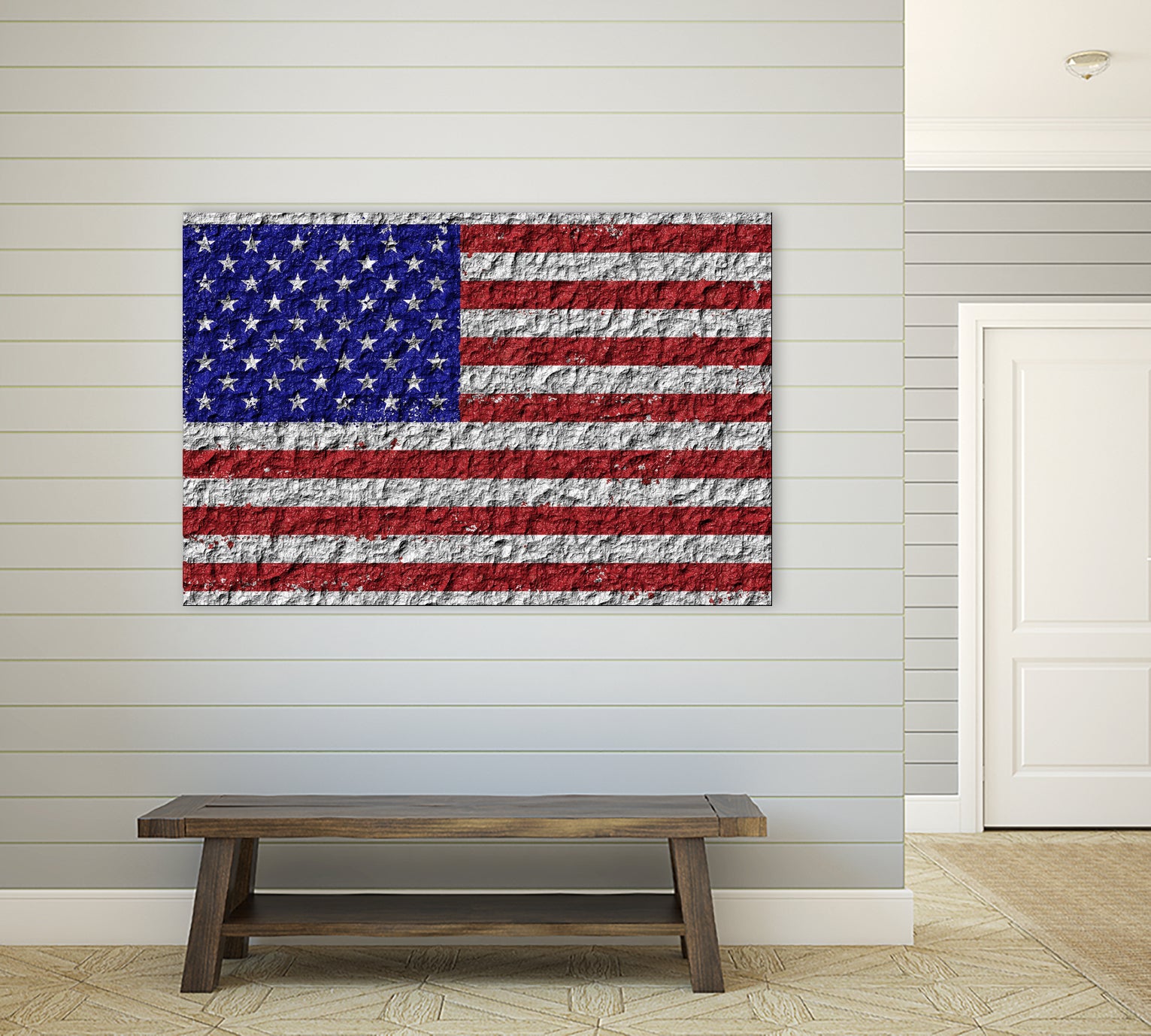 american flag on stone by Artem Avetisyan on GIANT ART - red digital drawing