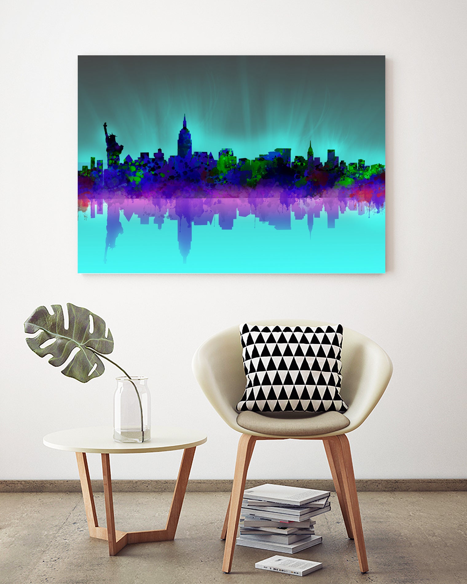 new york city skyline green by Bekim Mehovic on GIANT ART - green digital drawing