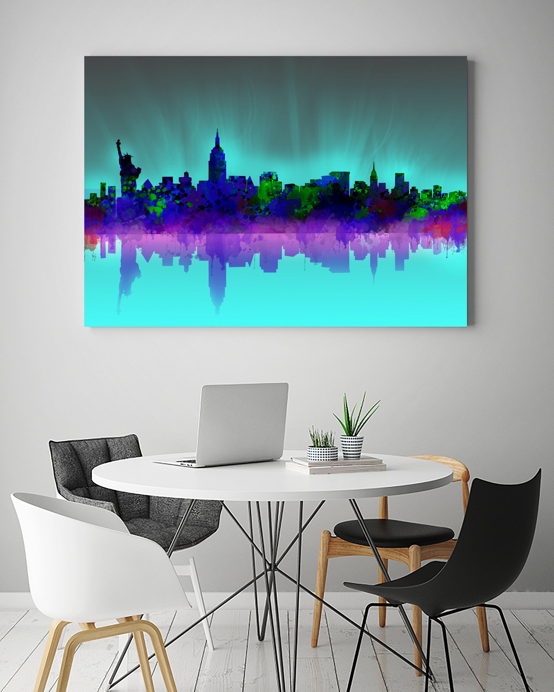 new york city skyline green by Bekim Mehovic on GIANT ART - green digital drawing