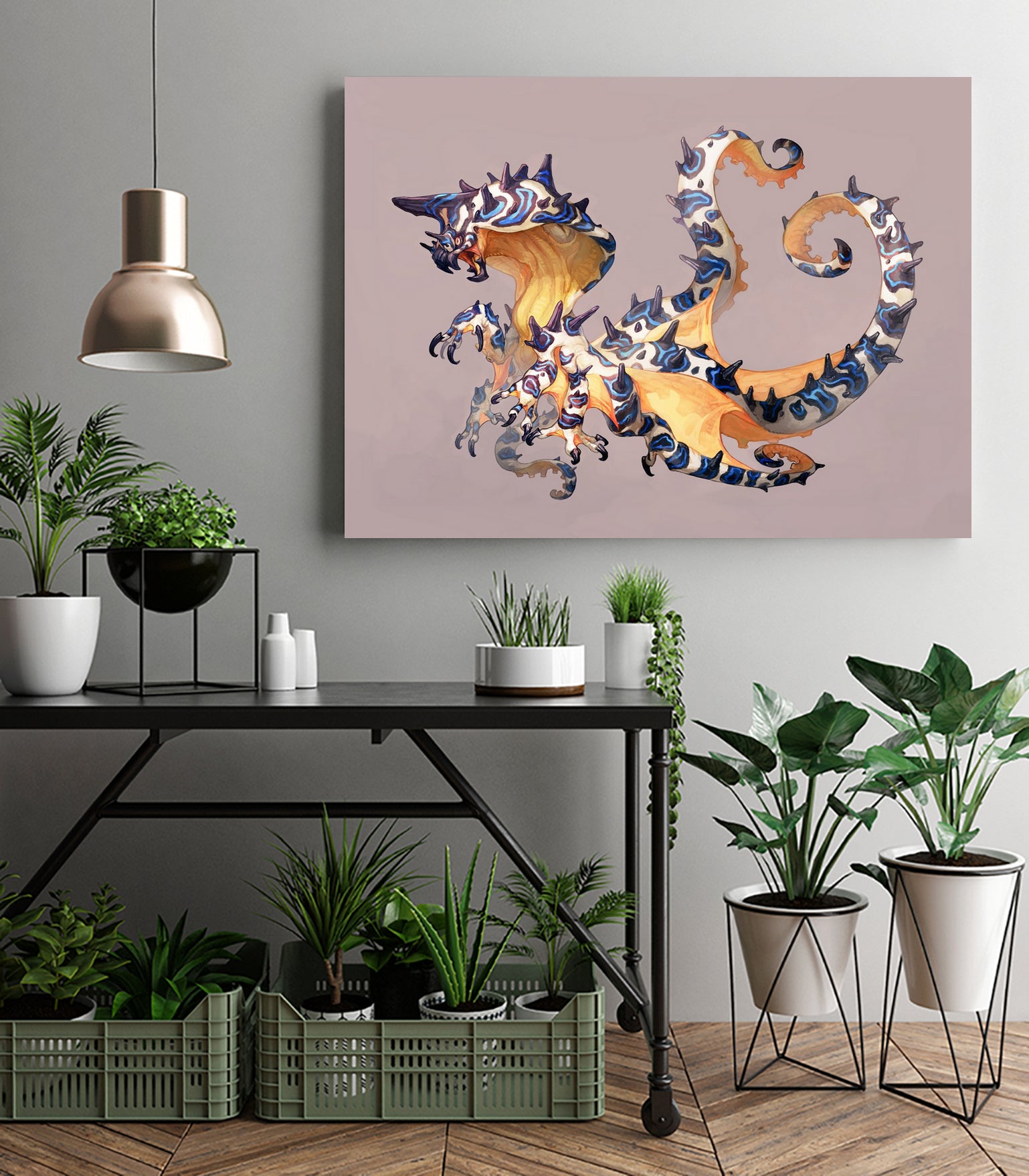 Octopus Dragon by Saki Yamamura on GIANT ART - blue digital painting