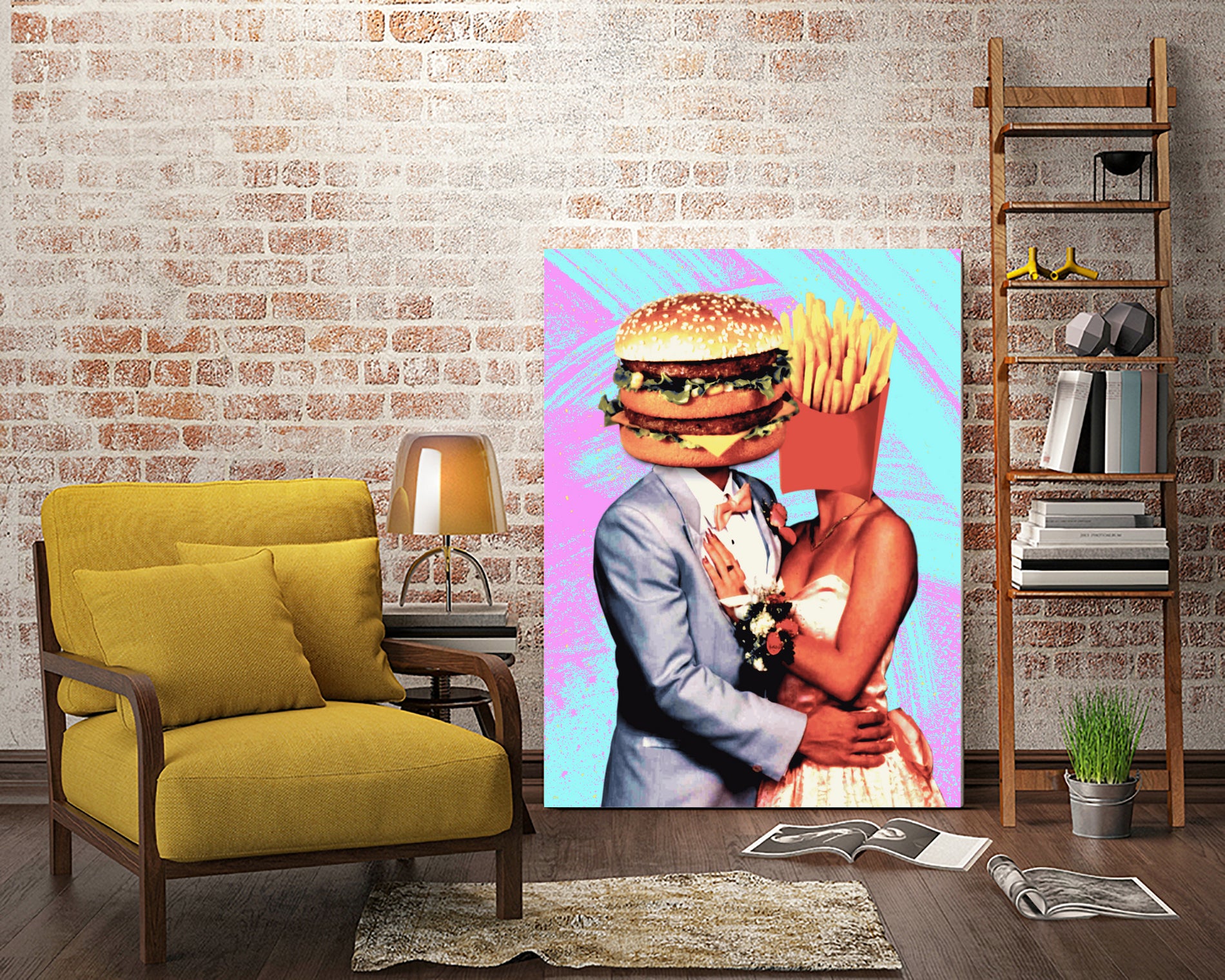 Fast Food Love by Pedro Molina on GIANT ART - pink photo manipulation