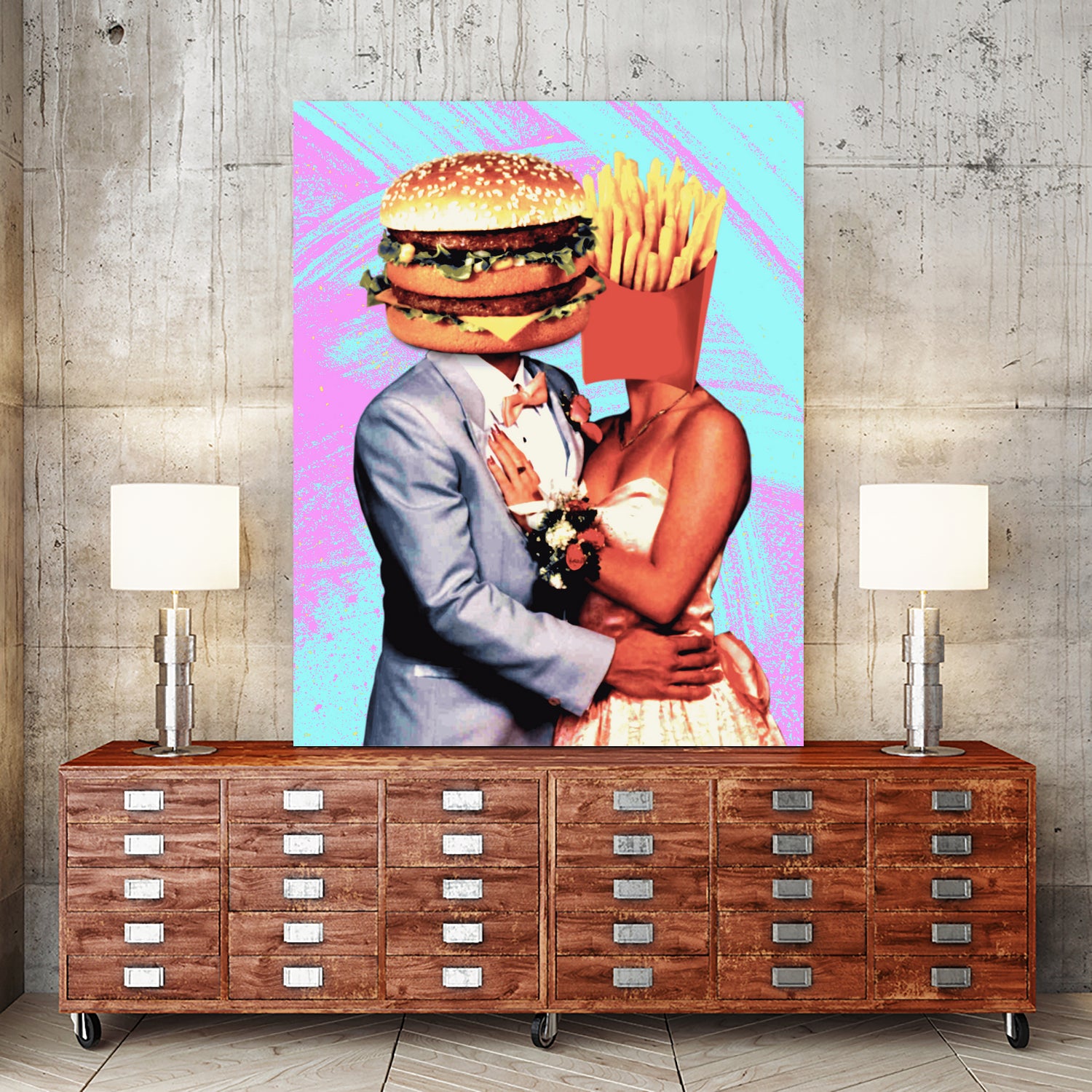 Fast Food Love by Pedro Molina on GIANT ART - pink photo manipulation