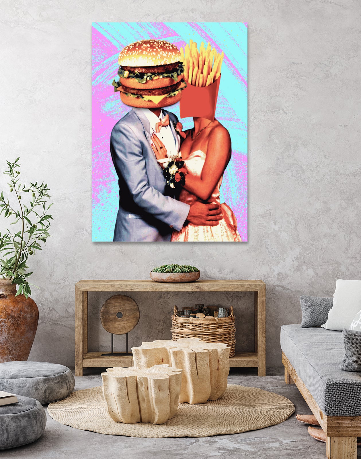 Fast Food Love by Pedro Molina on GIANT ART - pink photo manipulation